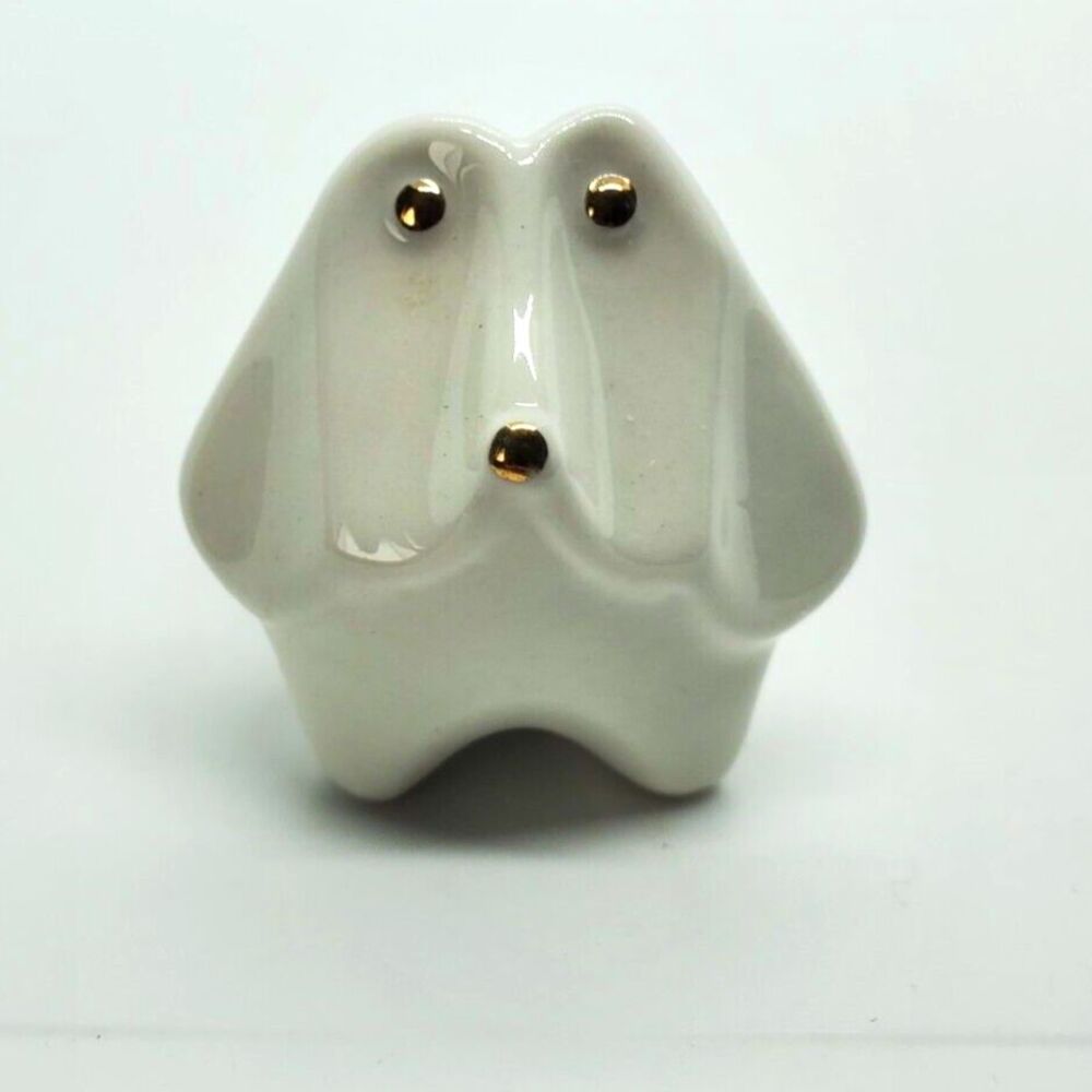 Creative Co-Op Ceramic Basset Hound Salt Shaker | White Dog Head Replacement